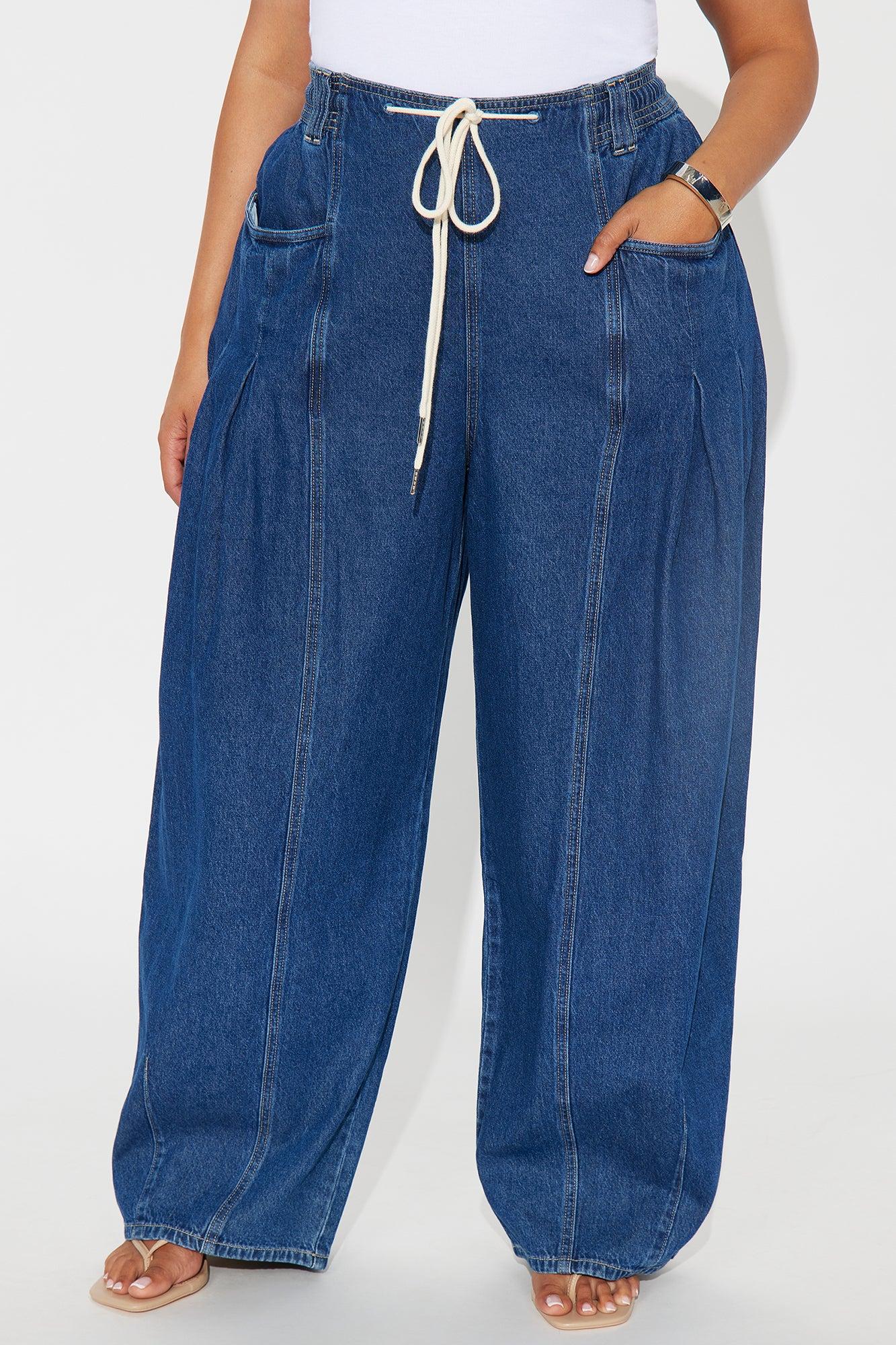 Monterey Loose Fit Flowy Denim Jeans - Dark Wash Female Product Image