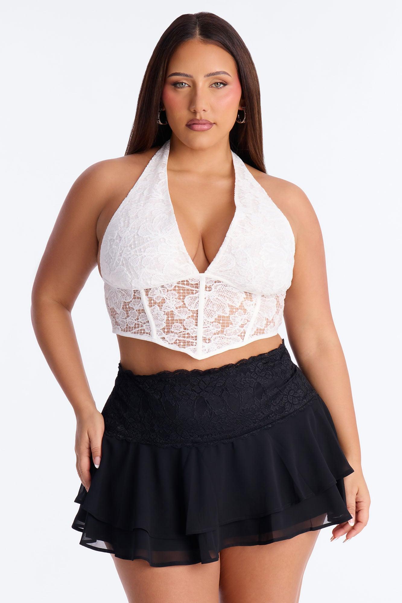 Lost In The City Lace Corset - White Female Product Image