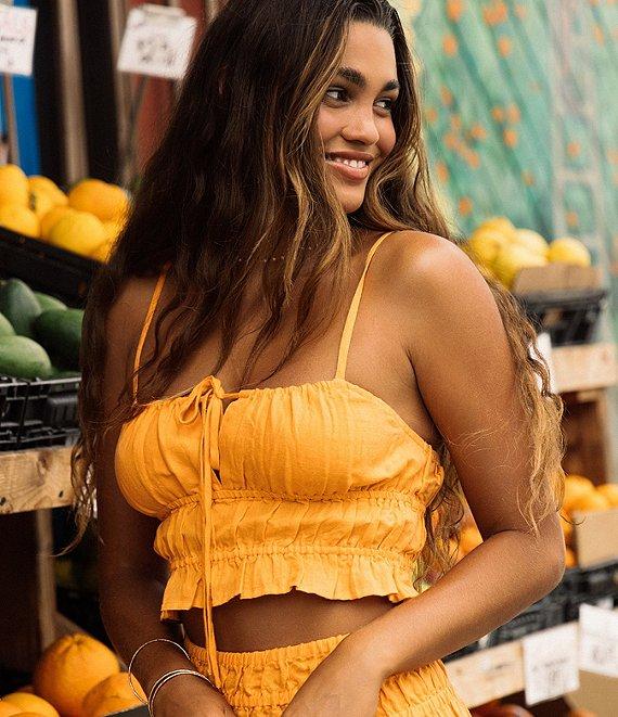 Roxy Sunset Mist II Sleeveless Coordinating Woven Crop Top Product Image