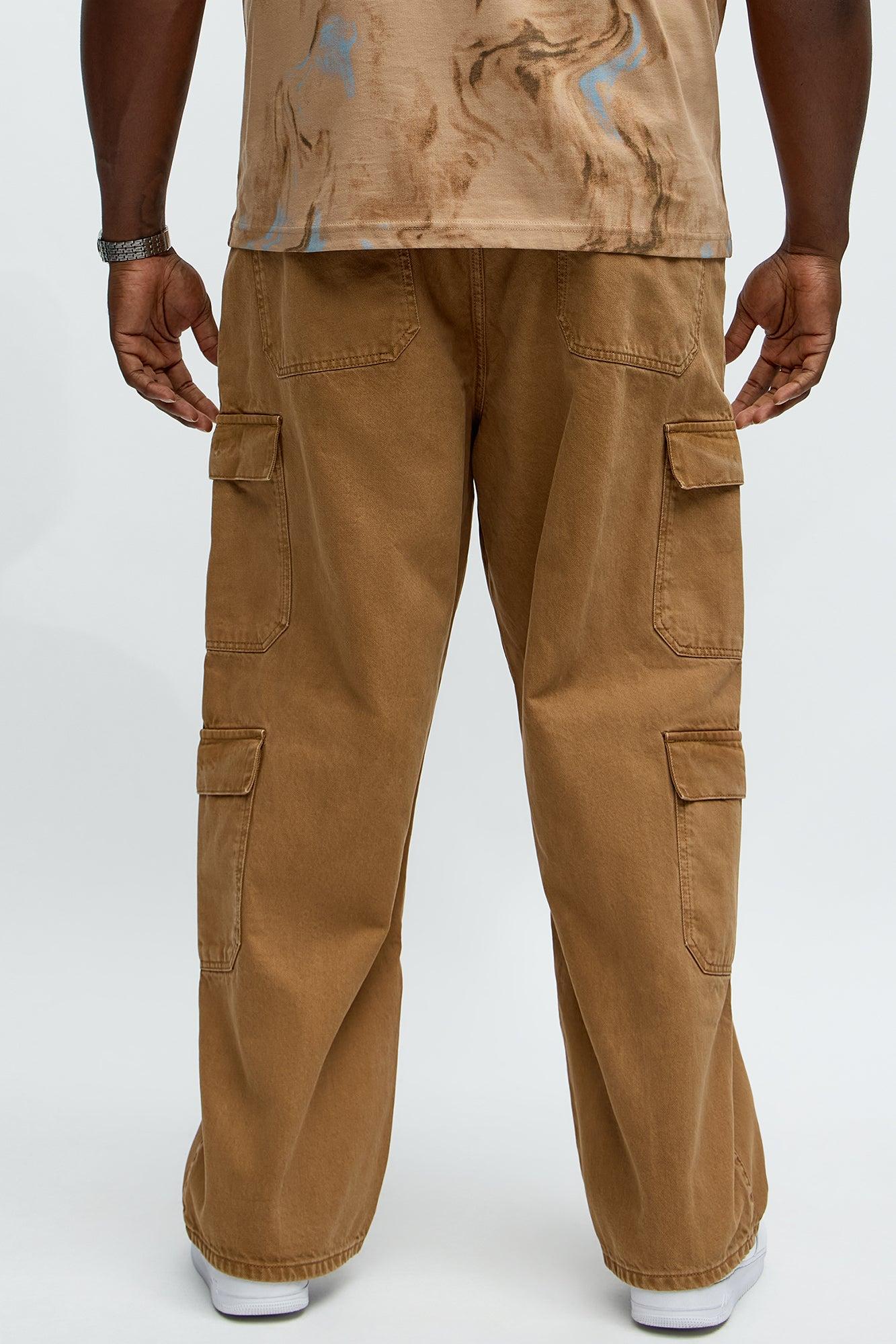 Build Up Baggy Cargo Jeans - Brown Male Product Image
