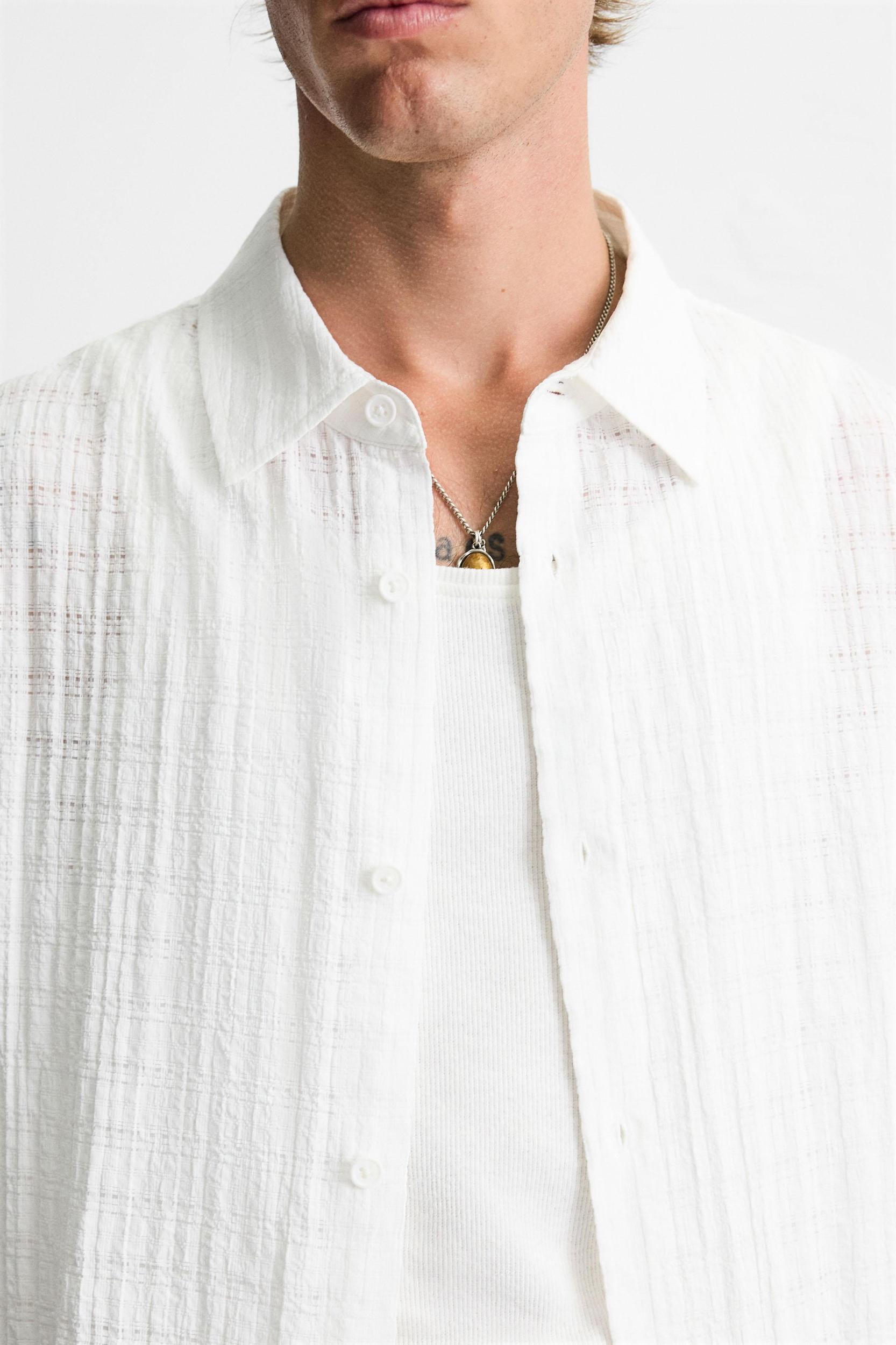 TEXTURED PLAID SHIRT Product Image