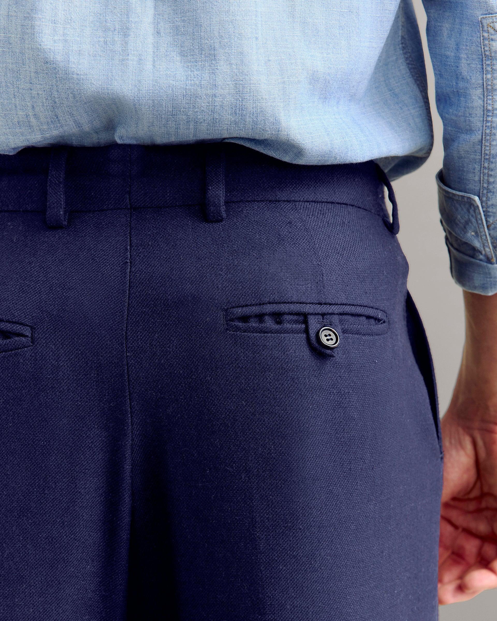 Herringbone Flat Front Trouser -  Product Image