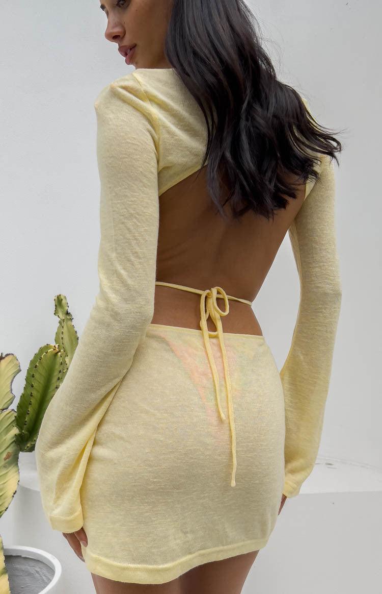 Dacota Yellow Backless Mini Dress Product Image