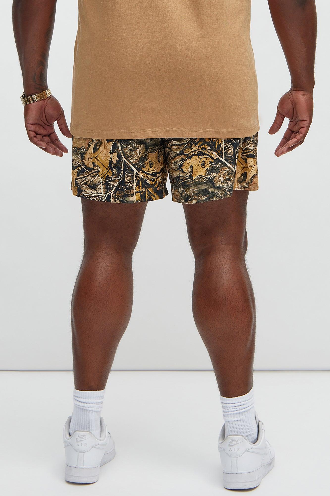 Real Tree Camo Montez Stretch Swim Mid Trunk - Brown/combo Product Image