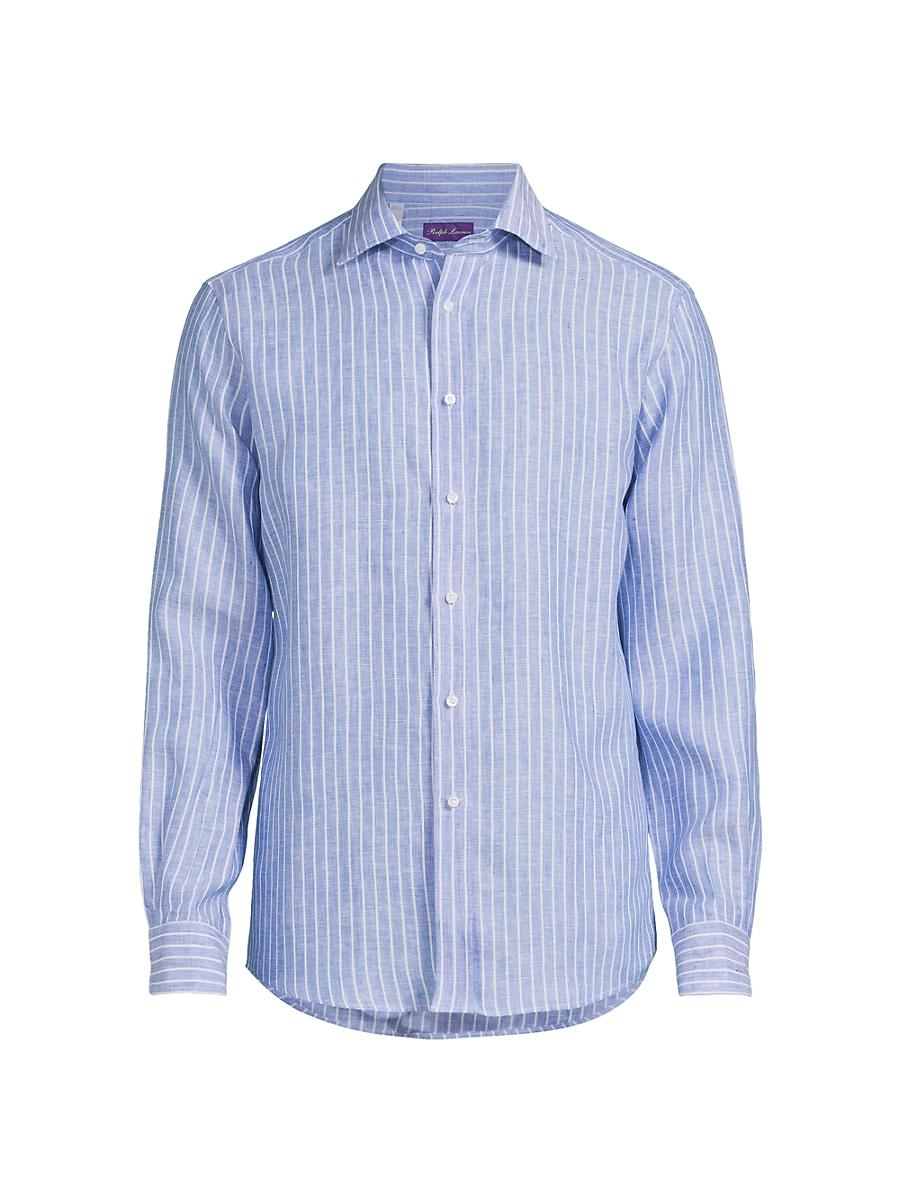 Mens Aston Striped Linen Sport Shirt Product Image