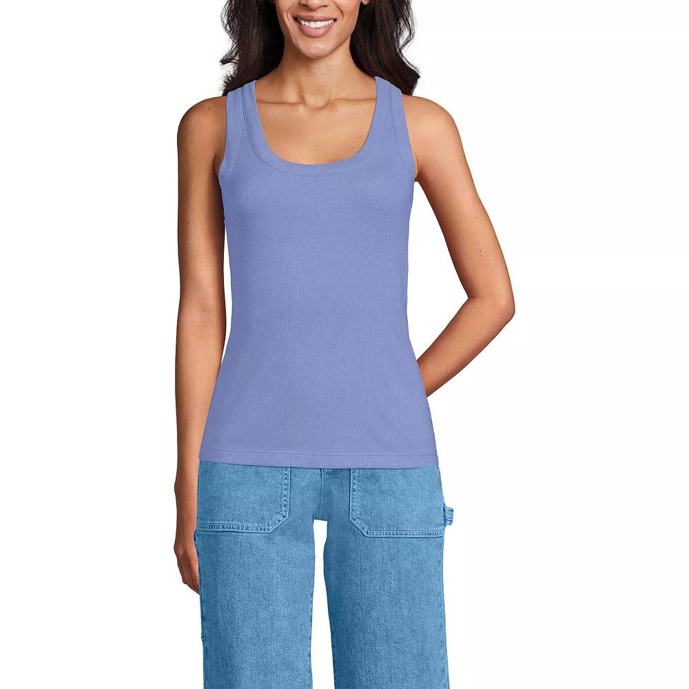 Women's Lands' End Drapey Ribbed Fitted Tank Top,  Product Image