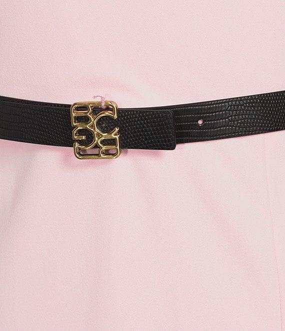 BCBG Suba Sweetheart Neckline Long Sleeve Belted Sheath Mini Dress Product Image