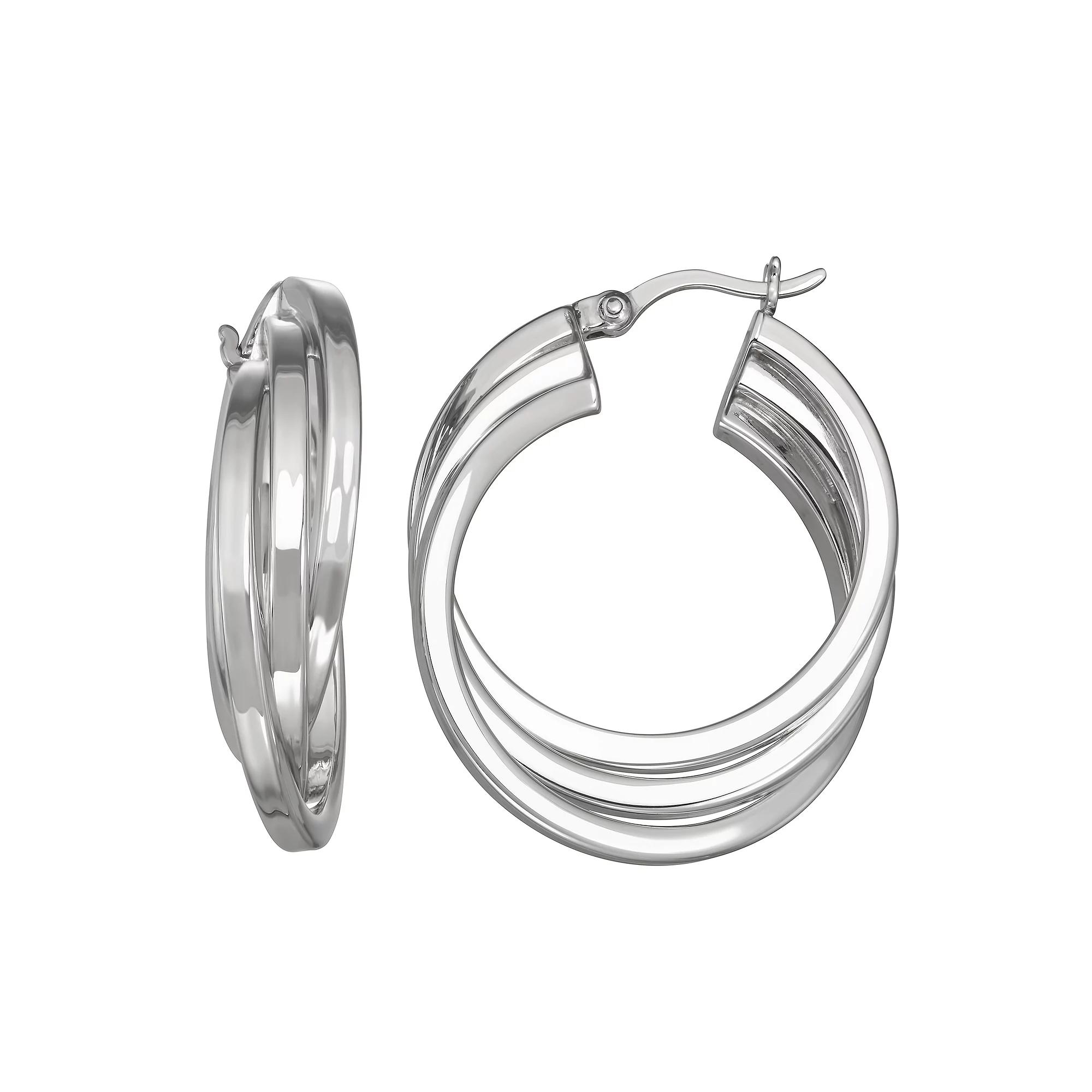 Argento Forte Sterling Silver Multi-Tube Twisted Hoop Earring, Women's Product Image