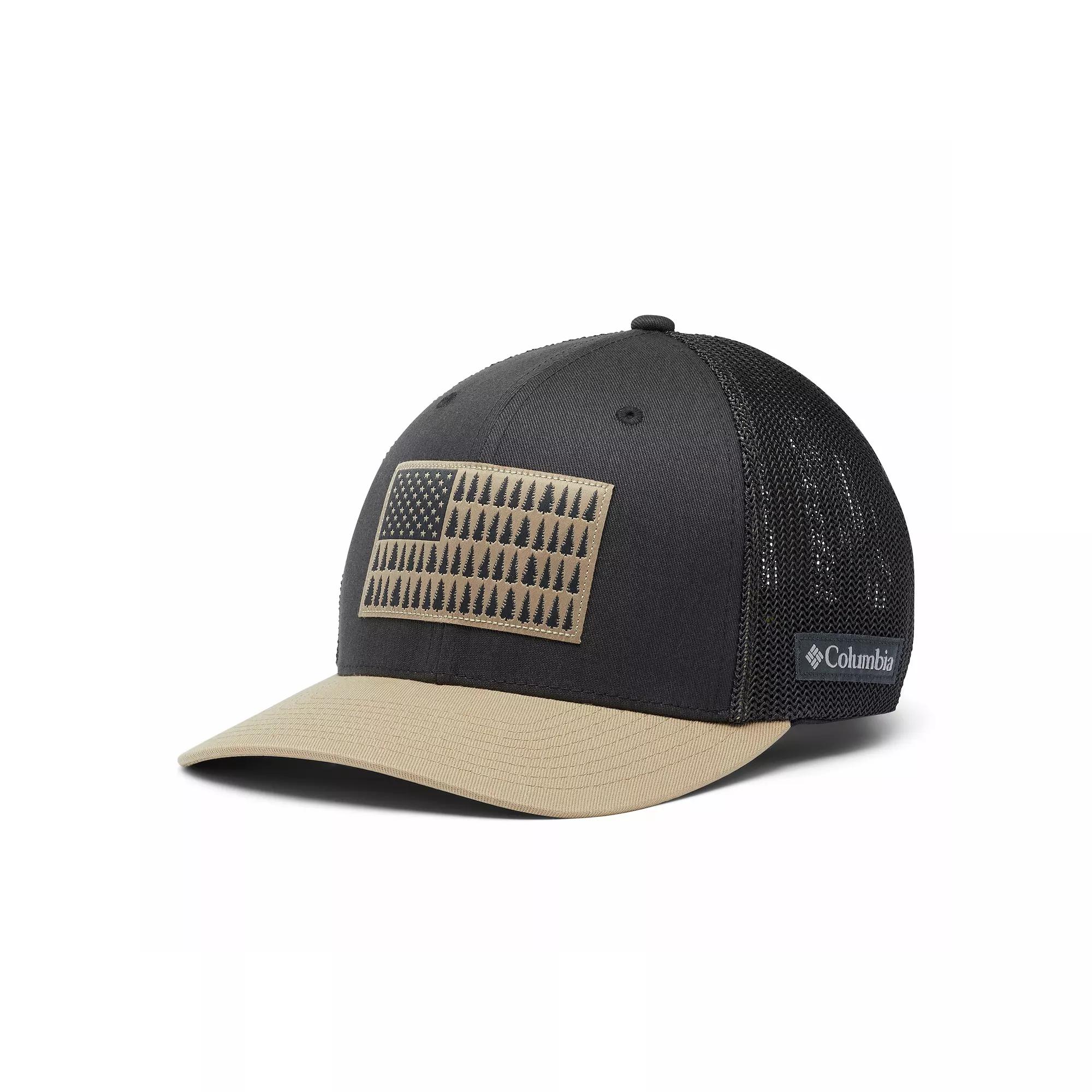 Men's Columbia FlexFit Mesh Tree Flag Fitted Cap,  Product Image