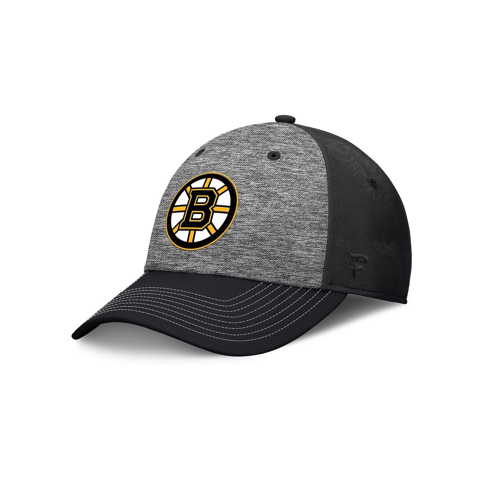 Men's Fanatics Gray/Black Boston Bruins Fundamental Top Shelf 2-Tone Flex Hat,  Product Image