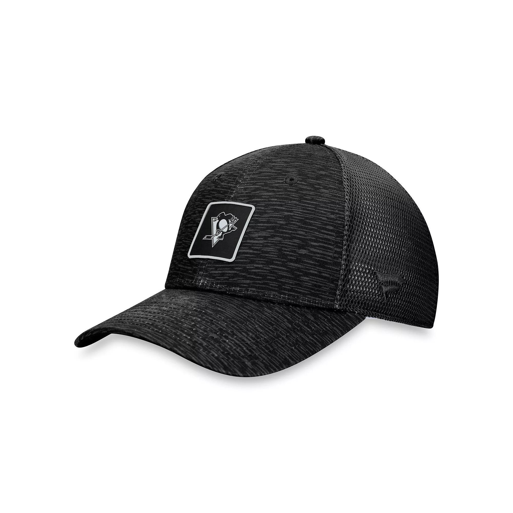 Women's Fanatics Branded Black Pittsburgh Penguins Authentic Pro Road Trucker Adjustable Hat Product Image