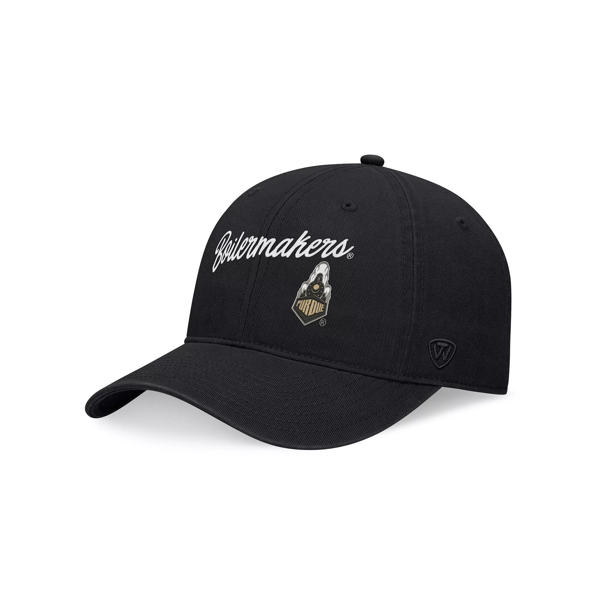 Men's Top of the World Black Purdue Boilermakers Heritage CeeCee Adjustable Hat Product Image