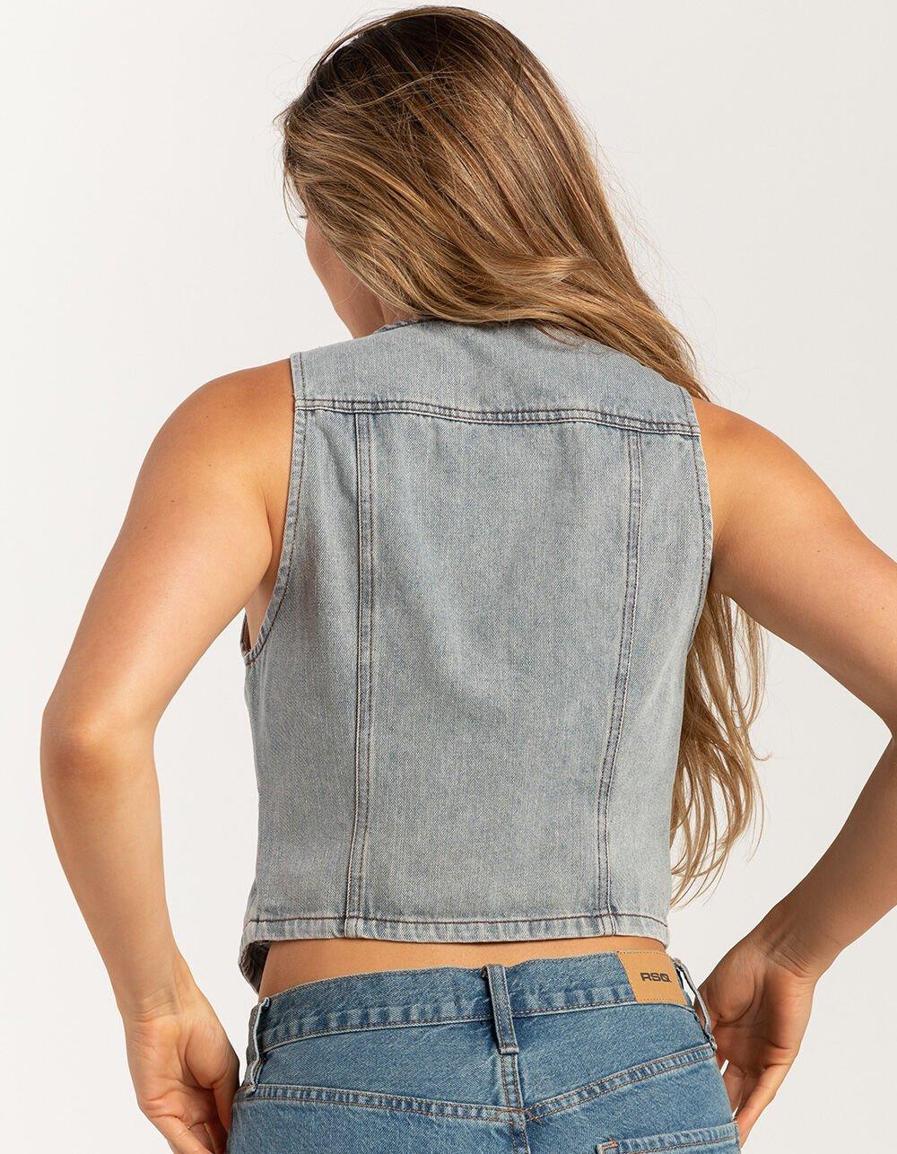 RSQ Womens Denim Vest - LIGHT WASH Product Image