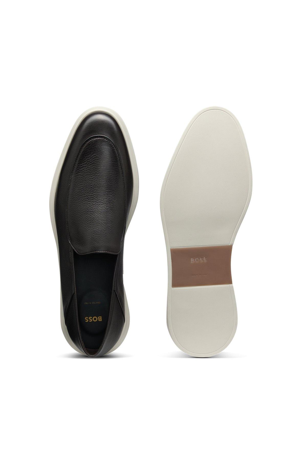 Leather loafers with rubber outsole Product Image