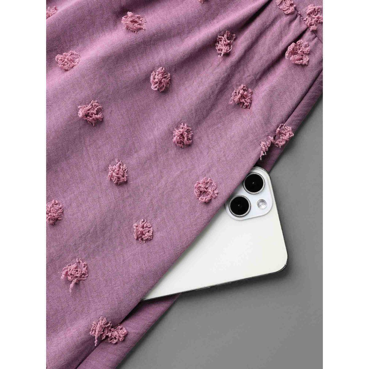 Plus Size V-Neck Textured Batwing Sleeve Midi Dress Lilac Women Resort Texture V-neck Half Sleeve Curvy BloomChic 14-16/1X Product Image