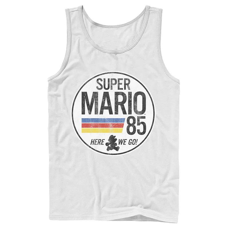 Men's Super Mario Retro Distressed Logo Tank Top,  Product Image