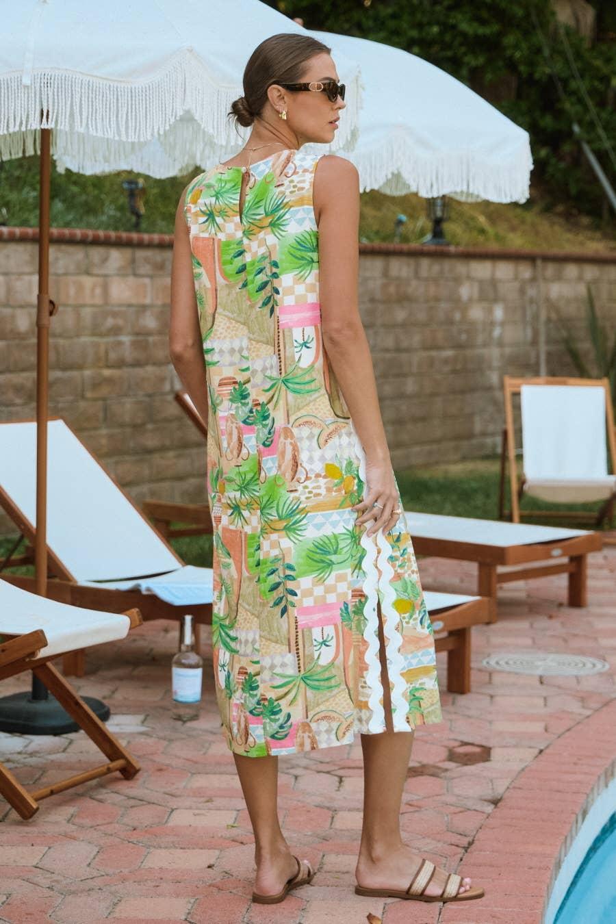 Resort Style Ric Rac Midi Dress Product Image