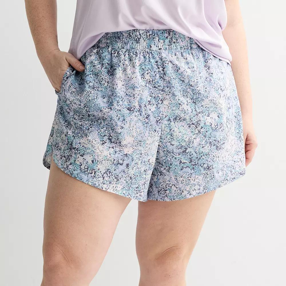 Plus Size Tek Gear® Woven Lined Run Shorts, Women's, Size: 3XL, Blue Spots Product Image