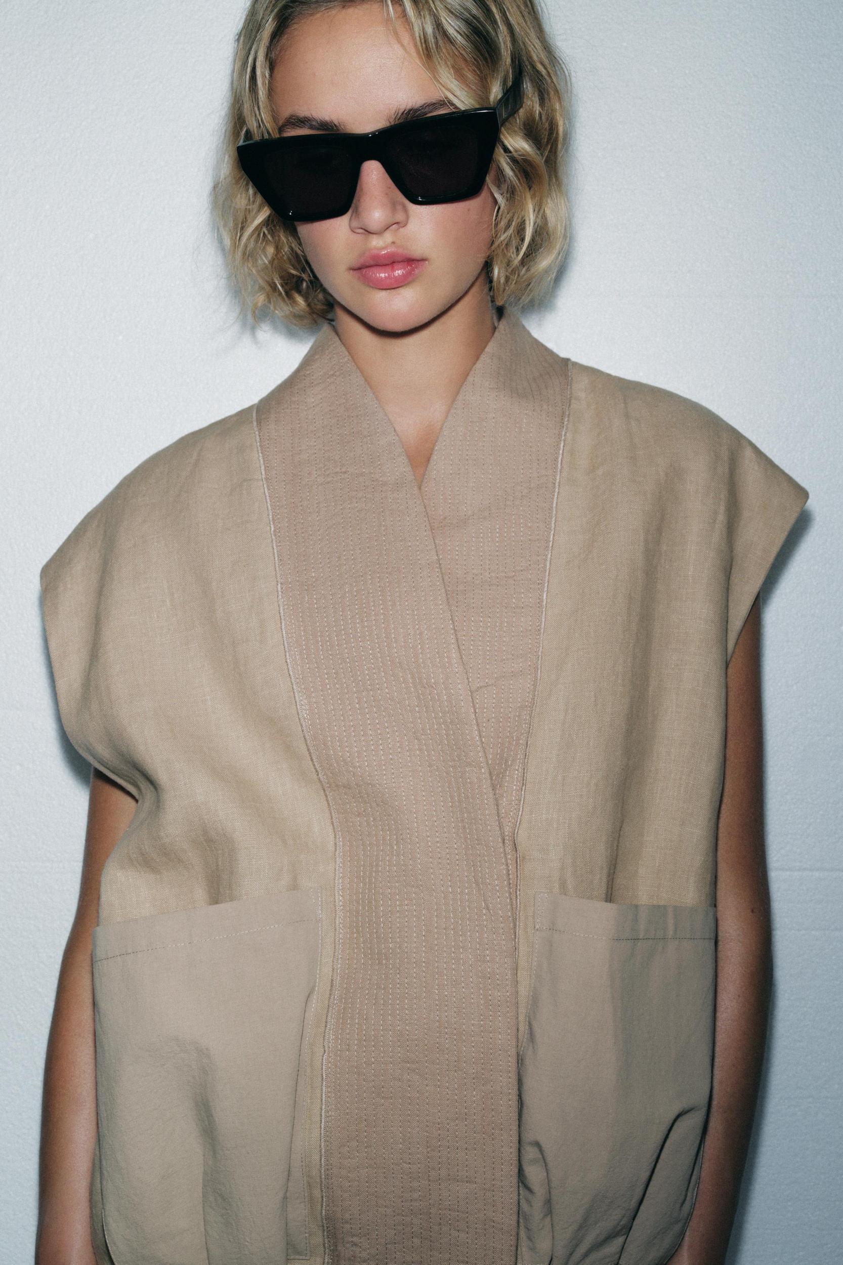 LIMITED EDITION 100% LINEN COMBINATION VEST Product Image