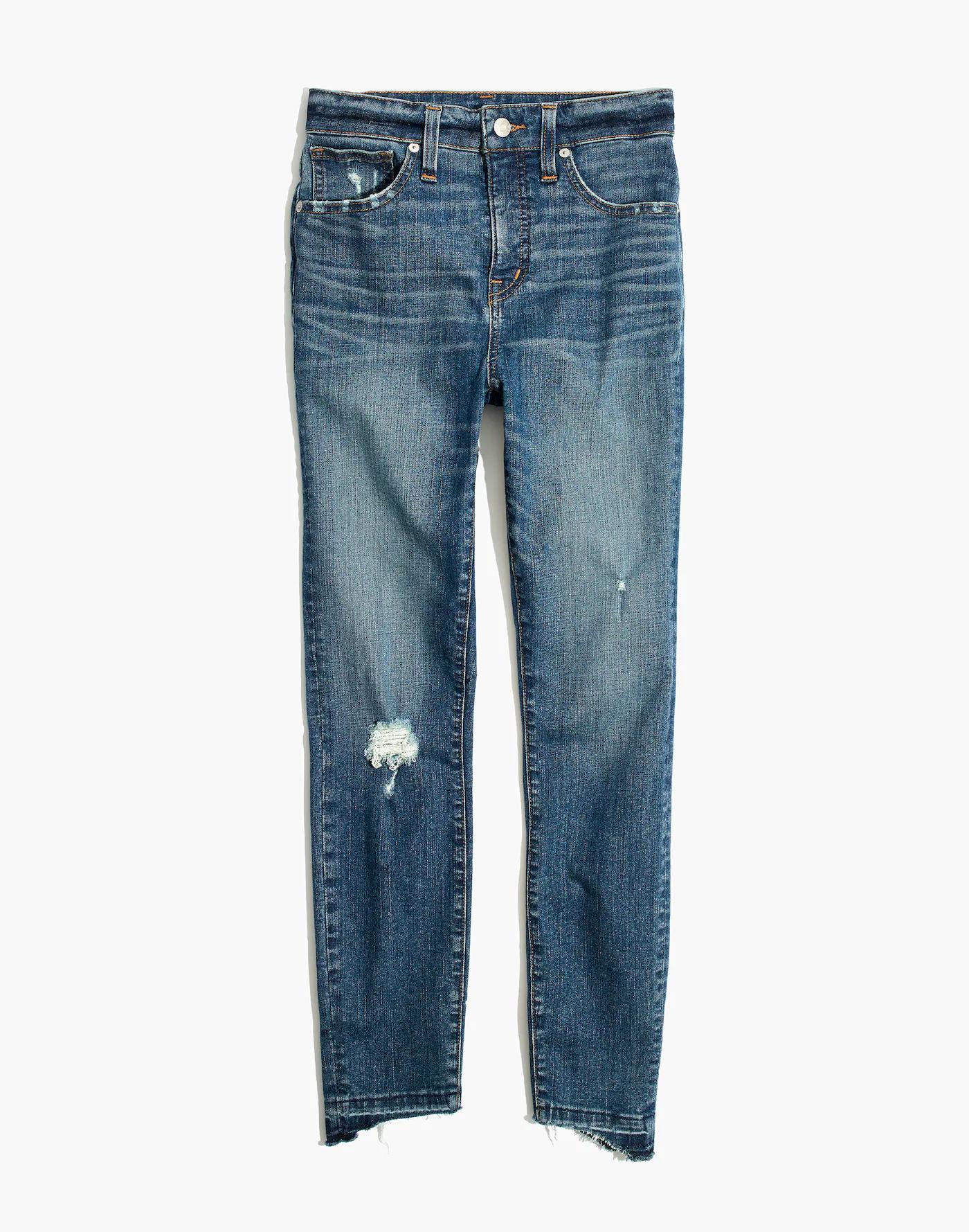 Tall Curvy High-Rise Skinny Jeans: Drop Step-Hem Edition Product Image