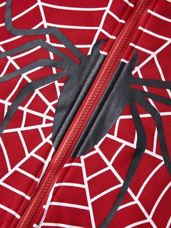 Spider Print Zip Up Hoodie Product Image