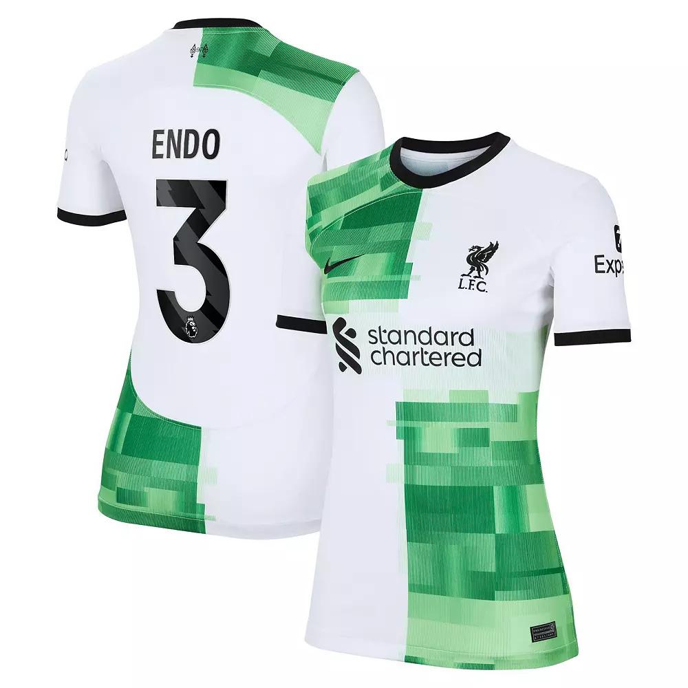 Women's Nike Wataru End�� White Liverpool 2023/24 Away Stadium Replica Player Jersey, Size: Medium, Lvp White Product Image