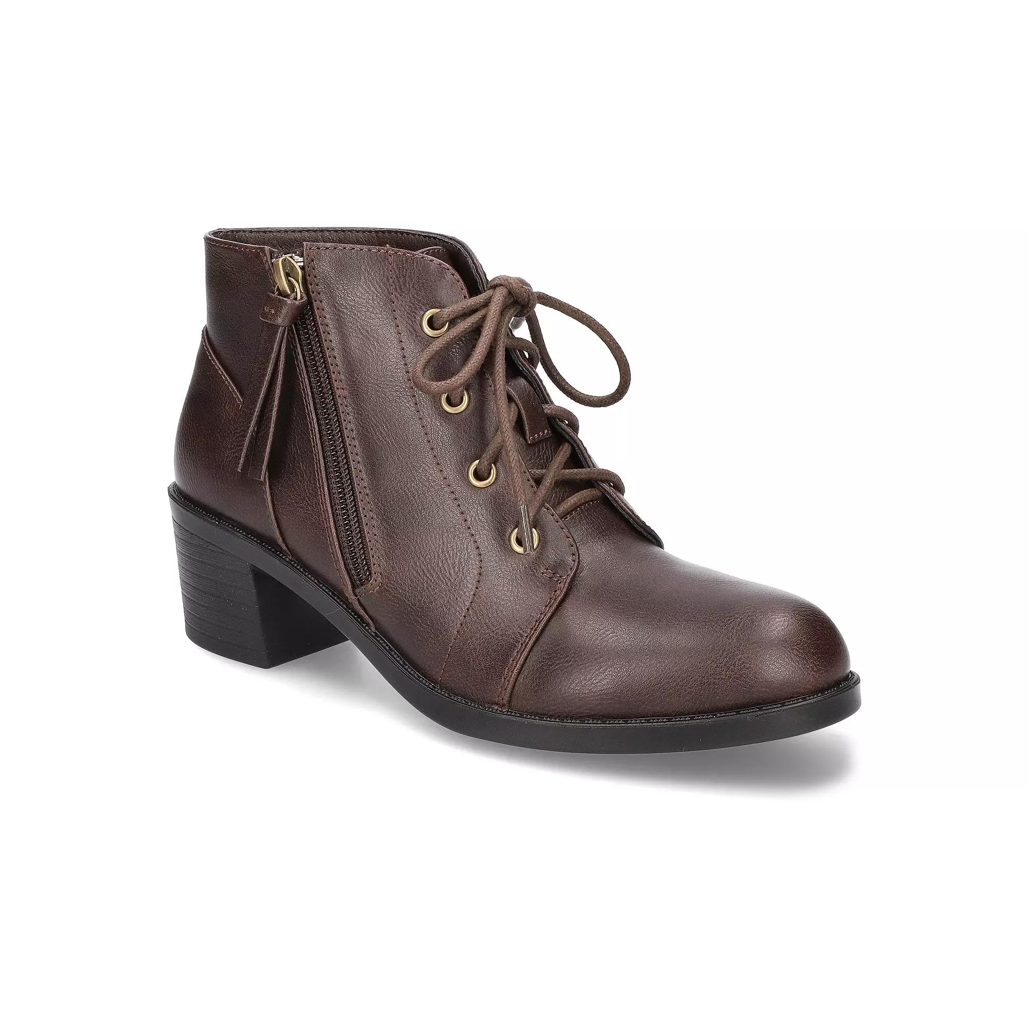 Becker by Easy Street Women's Block Heel Ankle Boots, Size: 9 XW, Brown Product Image