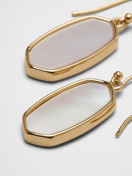 Mother of Pearl Hexagon Drop Earrings Product Image