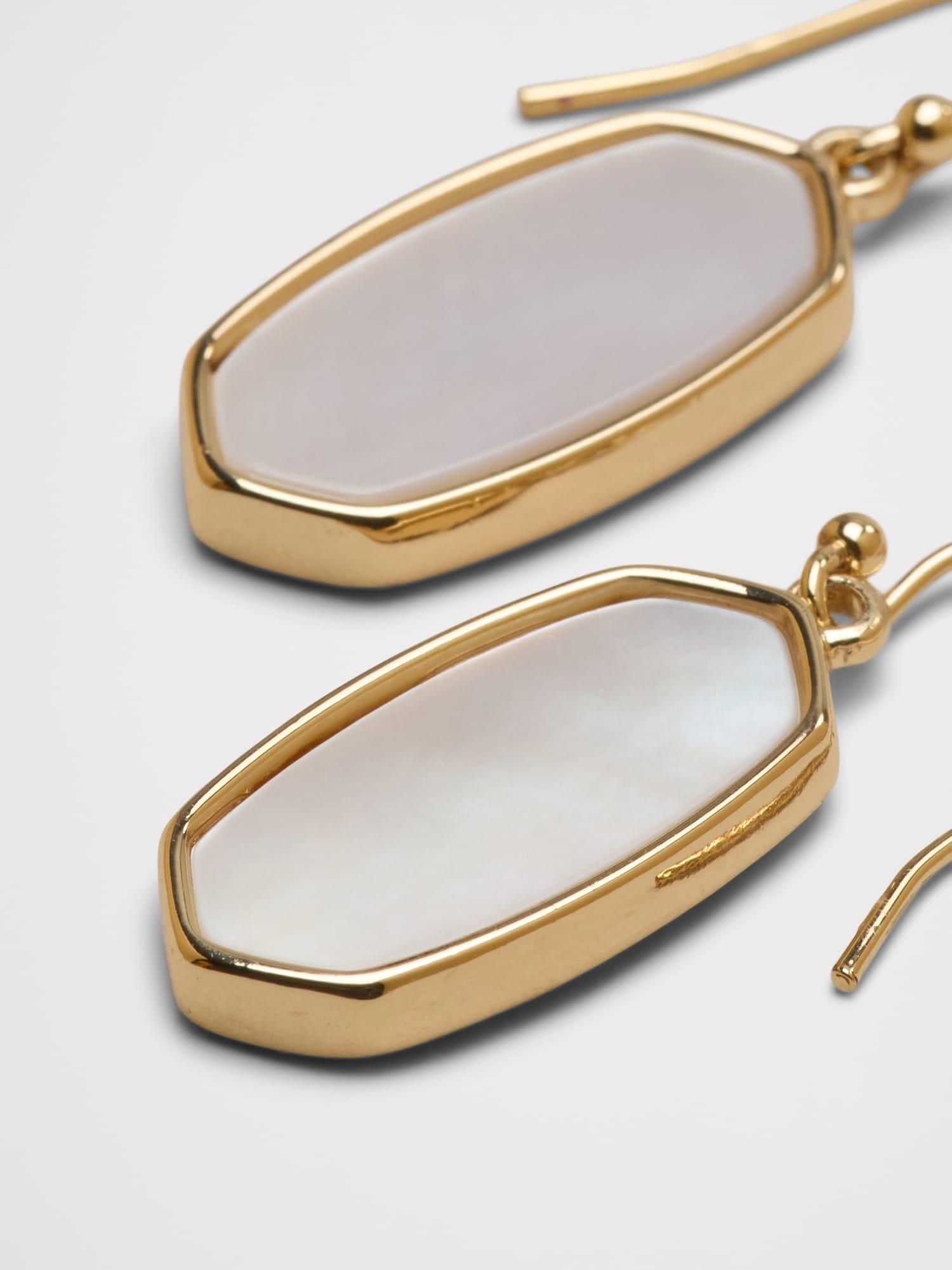 Mother of Pearl Hexagon Drop Earrings Product Image