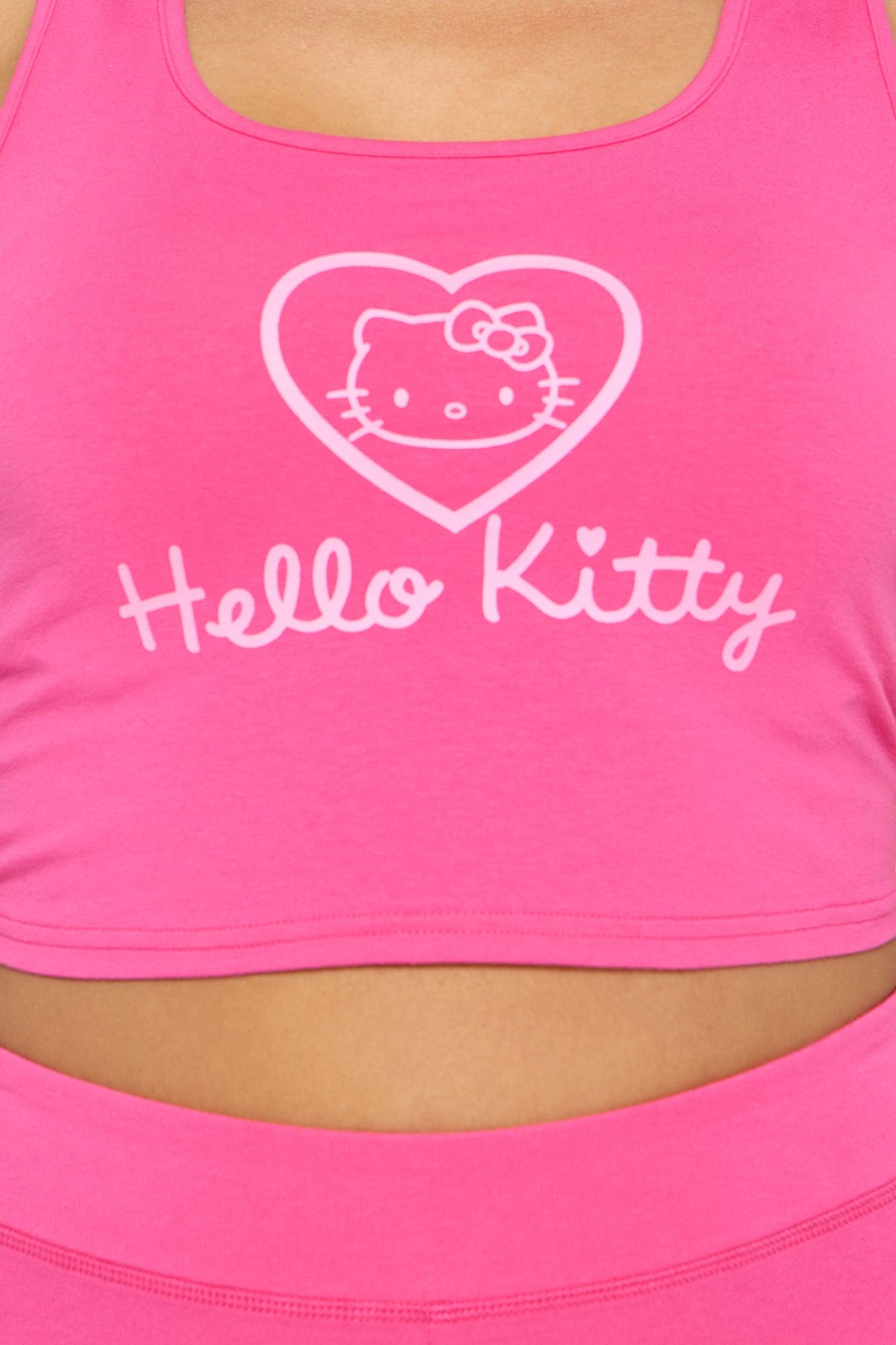 Hello Kitty Love Crop Top - Hot Pink Product Image