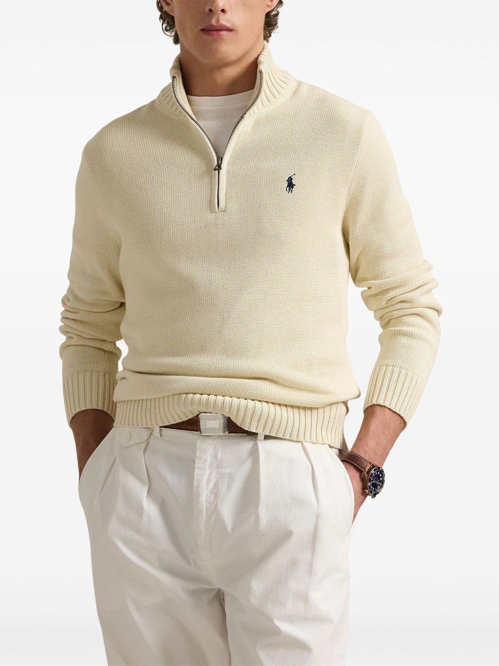 embroidered-logo polo sweater Product Image