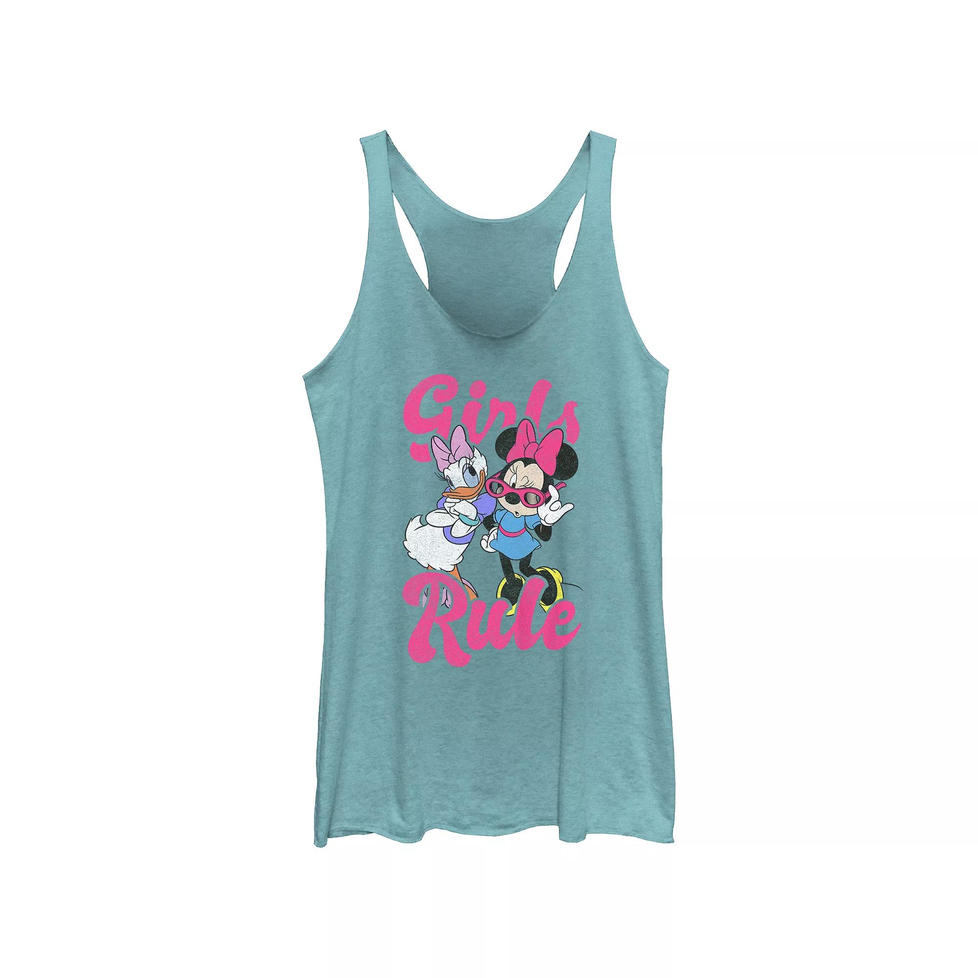 Disney's Minnie Mouse And Daisy Duck Girls Rule Juniors' Tri-Blend Racerback Tank Top, Girl's,  Product Image