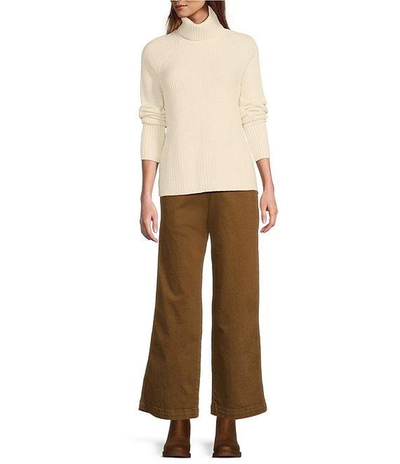 L.L.Bean SuperSoft Waffle Turtleneck Long Sleeve Ribbed Sweater Product Image