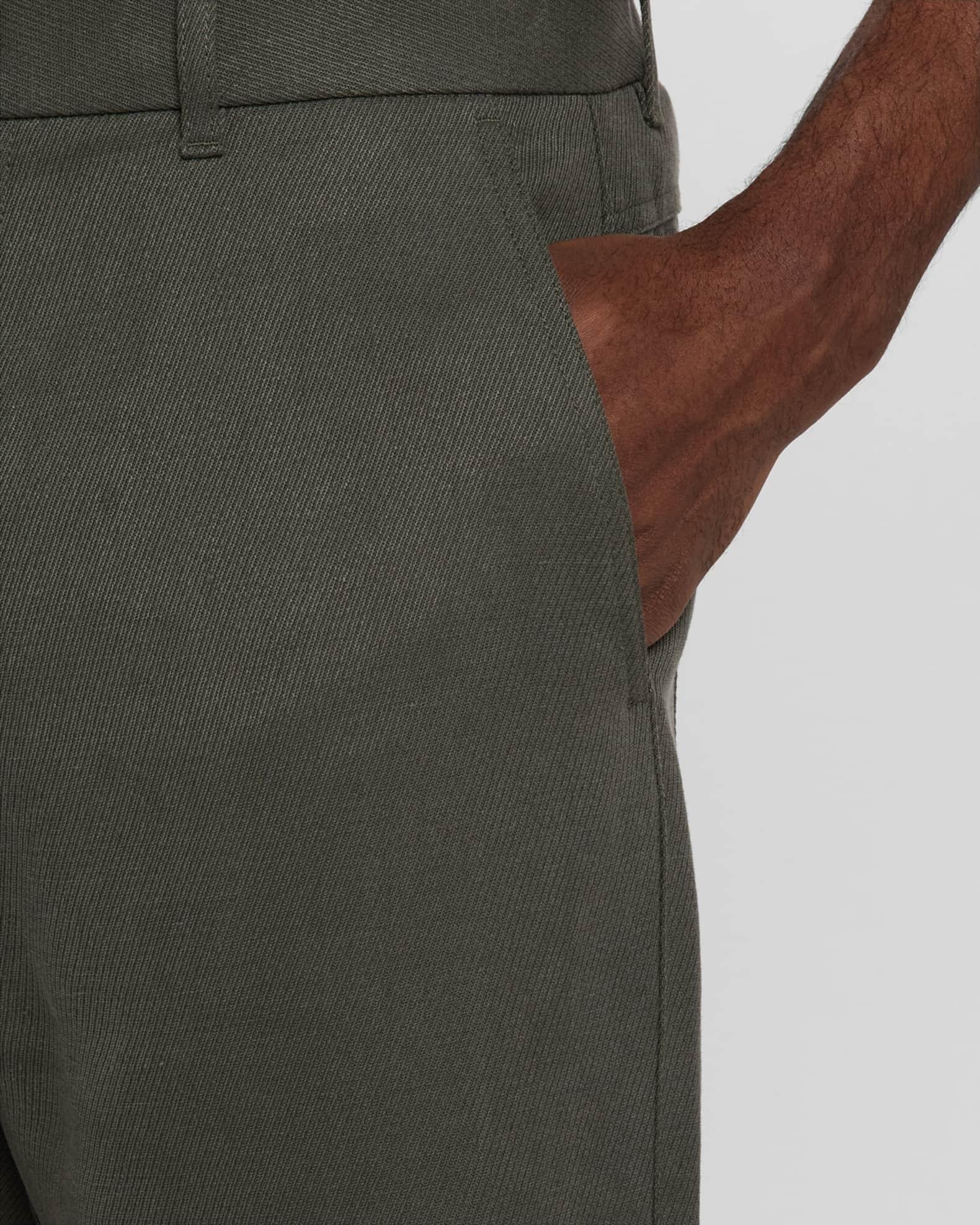 Men's Harper Linen Flower Flat-Front Trousers Product Image