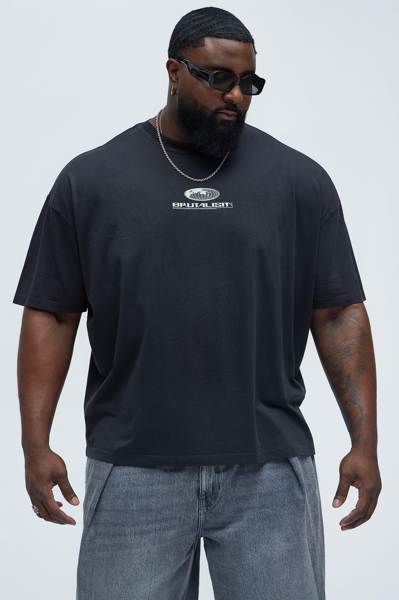 Brutalism Oversized Short Sleeve Tee - Charcoal Product Image