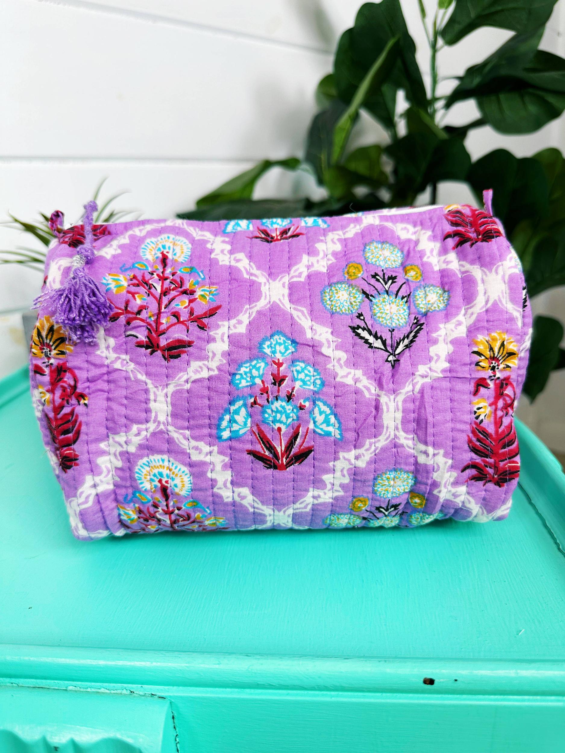 Purple Wildflowers Quilted Duffle Bag Product Image