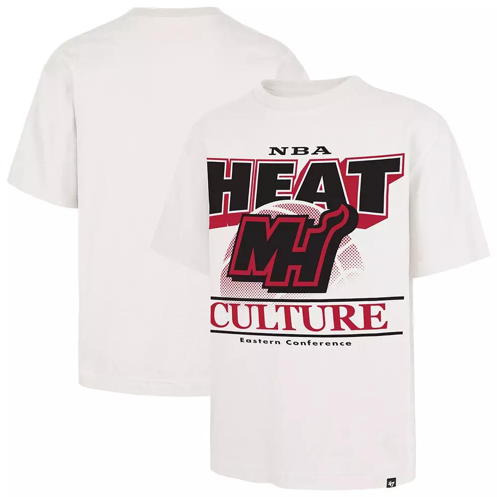 Men's '47  White Miami Heat City Edition Shifty Foundation T-Shirt, Size: Medium Product Image