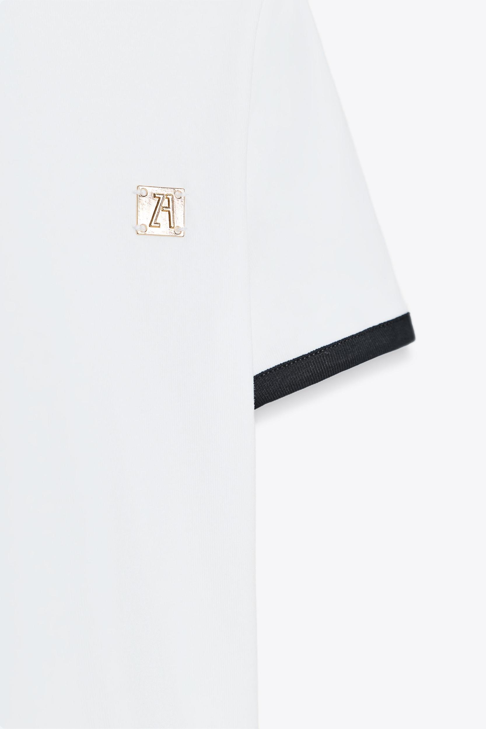 ZARA TRIM T-SHIRT WITH BROOCH Product Image