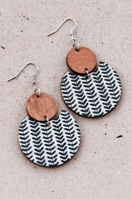 Boho Wooden Dangle Earrings Product Image