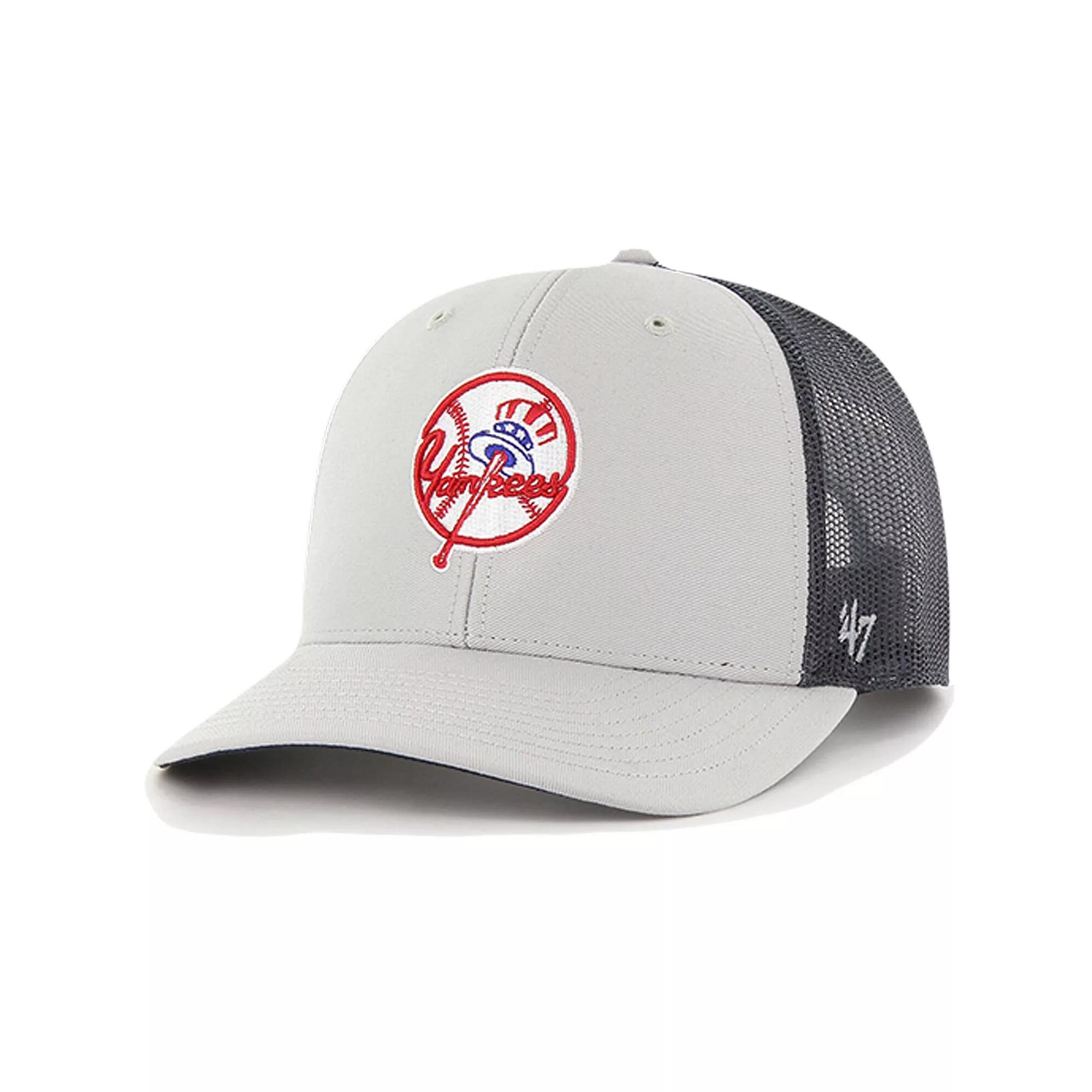 Men's '47 Gray New York Yankees Secondary Trucker Snapback Hat, Grey Product Image