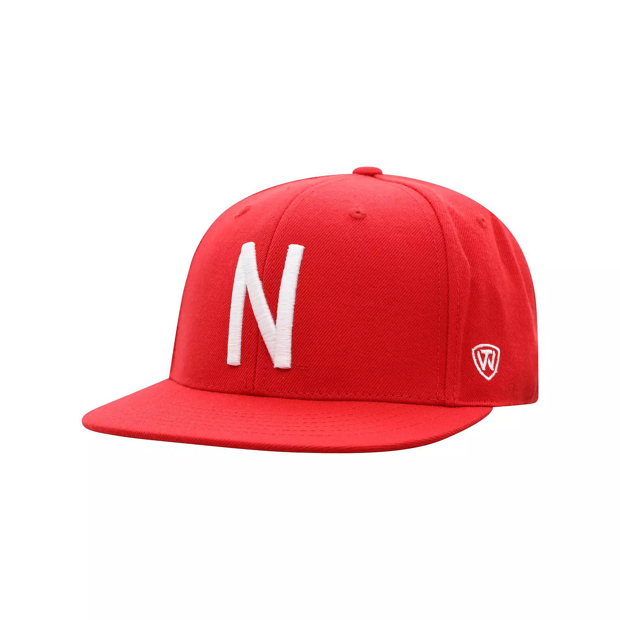 Men's Top of the World Scarlet Nebraska Huskers Team Color Fitted Hat,  Product Image