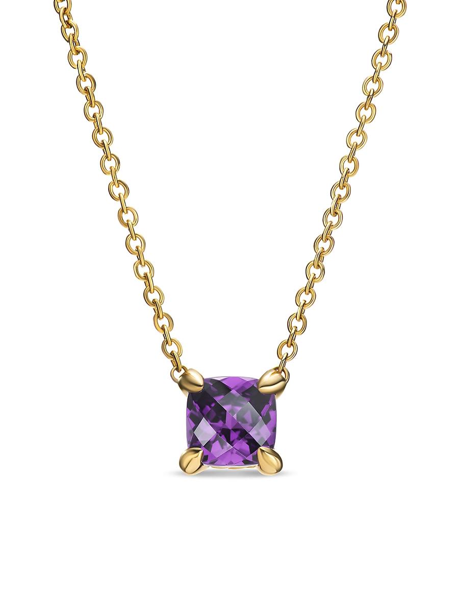 Womens Micro Chatelaine Pendant Necklace in 18K Yellow Gold Product Image