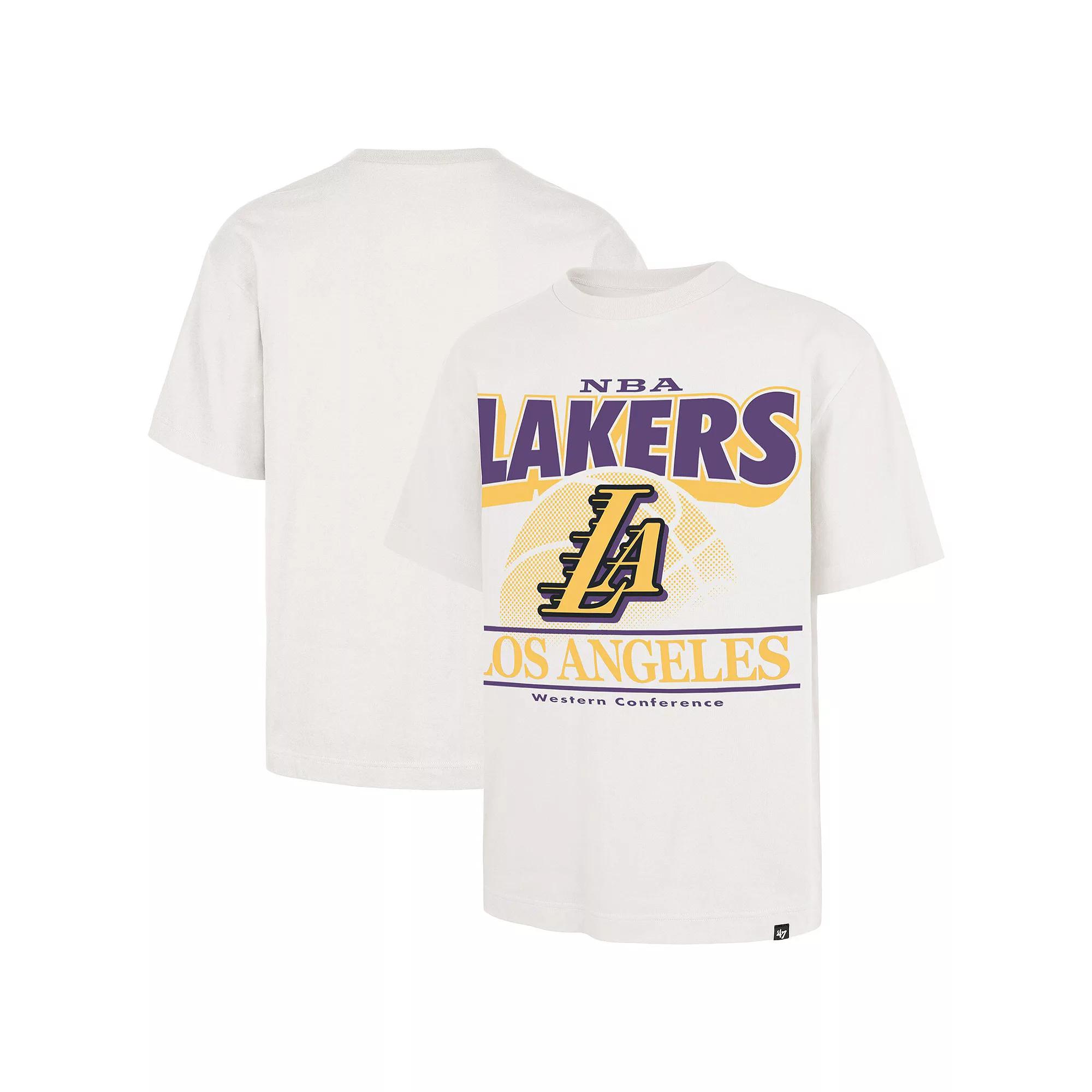 Men's '47 White Los Angeles Lakers City Edition Shifty Foundation T-Shirt,  Product Image