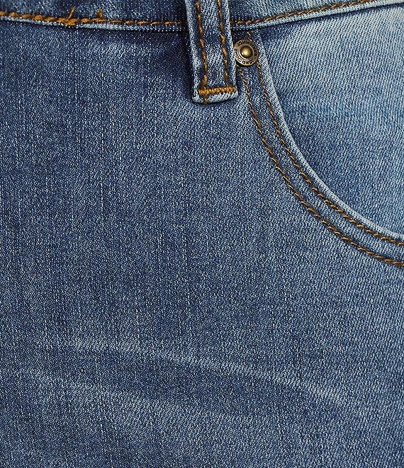 John Mark Plus Size Straight Leg 5-Pocket Fringe Hem Crop Jeans Product Image