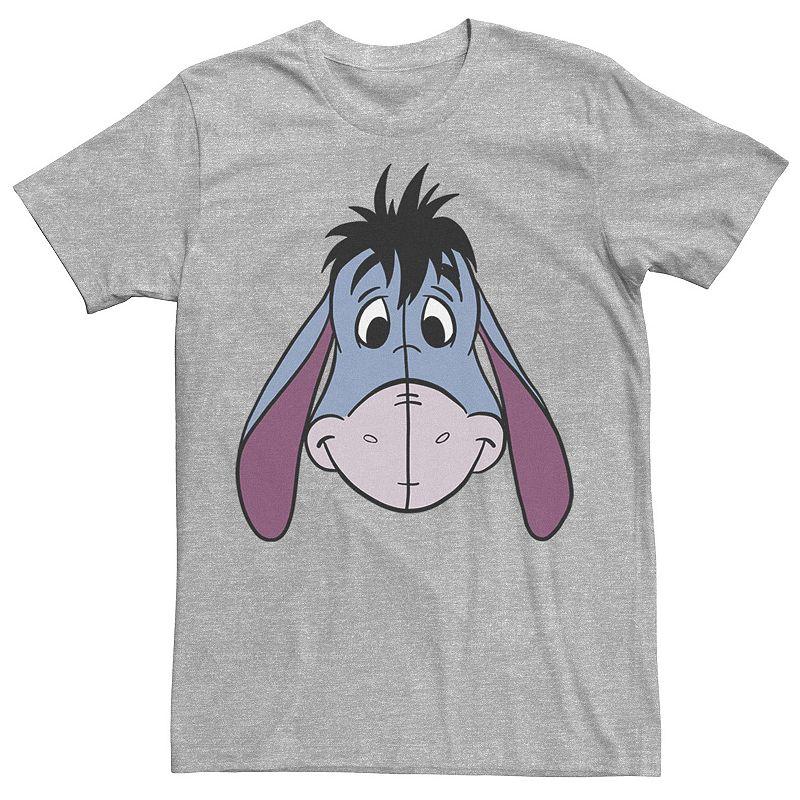 Disney's Winnie The Pooh Eeyore Men's Large Face Tee, Athletic Grey Product Image