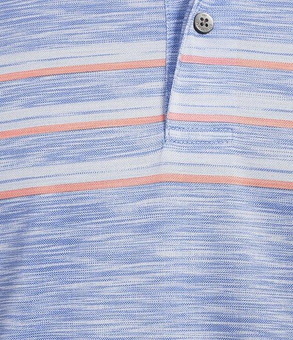Roundtree & Yorke Performance Short Sleeve Chest Stripe Polo Shirt Product Image