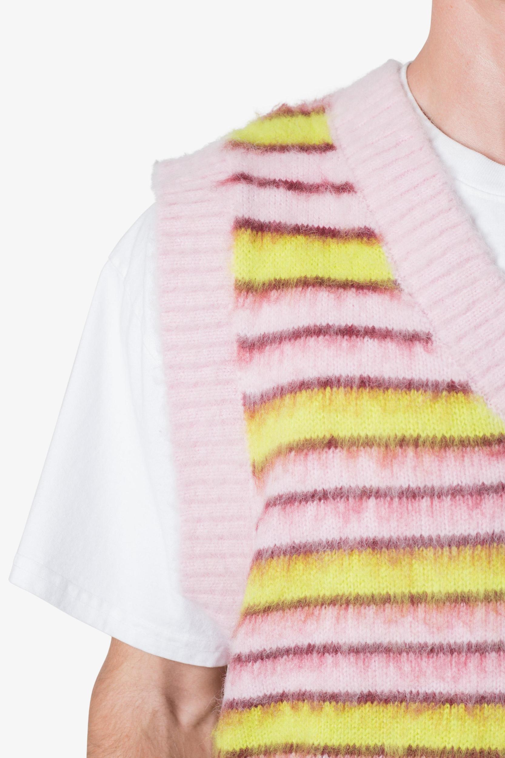 Striped Mohair Sweater Vest - Purple Product Image