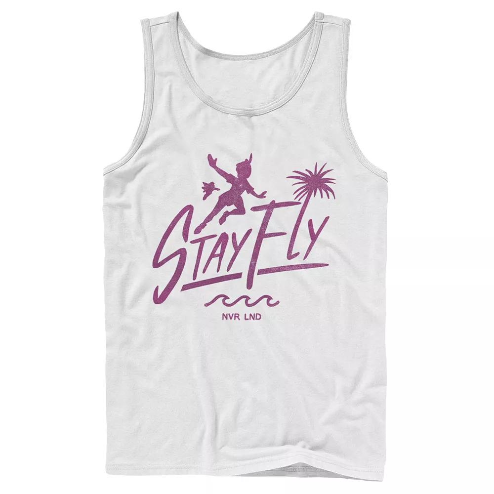 Disney's Peter Pan Men's Stay Fly Text Silhouette Poster Tank Top,  Product Image