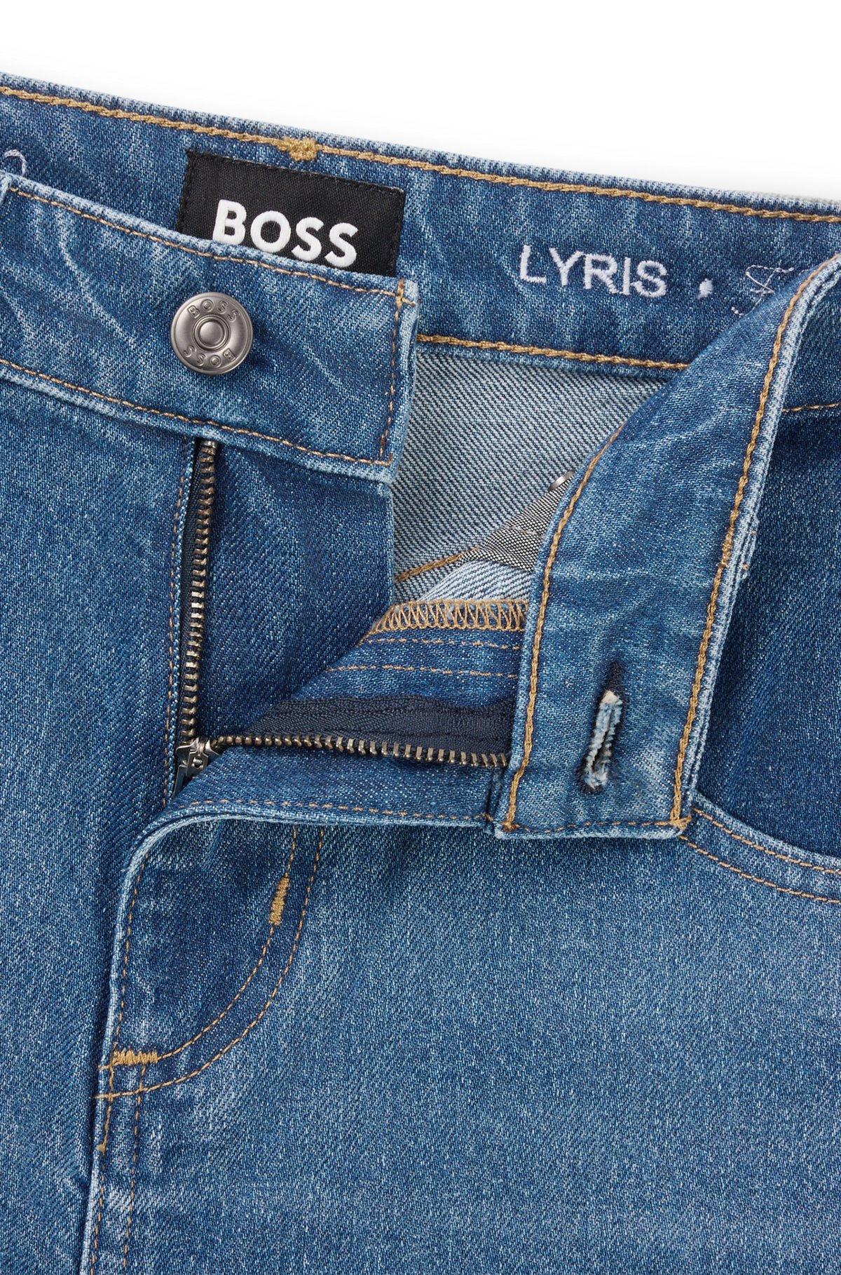Bootcut jeans in blue comfort-stretch denim Product Image