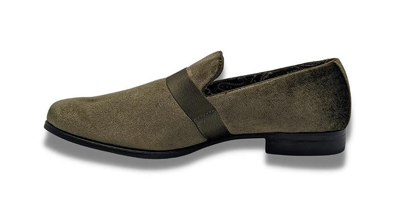 Olive Solid Velvet Loafer Product Image